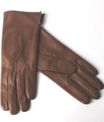 Italian Leather ladies glove with silk lining Havana Code-S/LL2394S